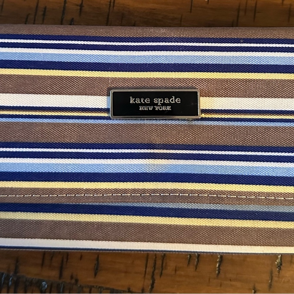 Kate Spade Striped Wallet - Blue and Brown